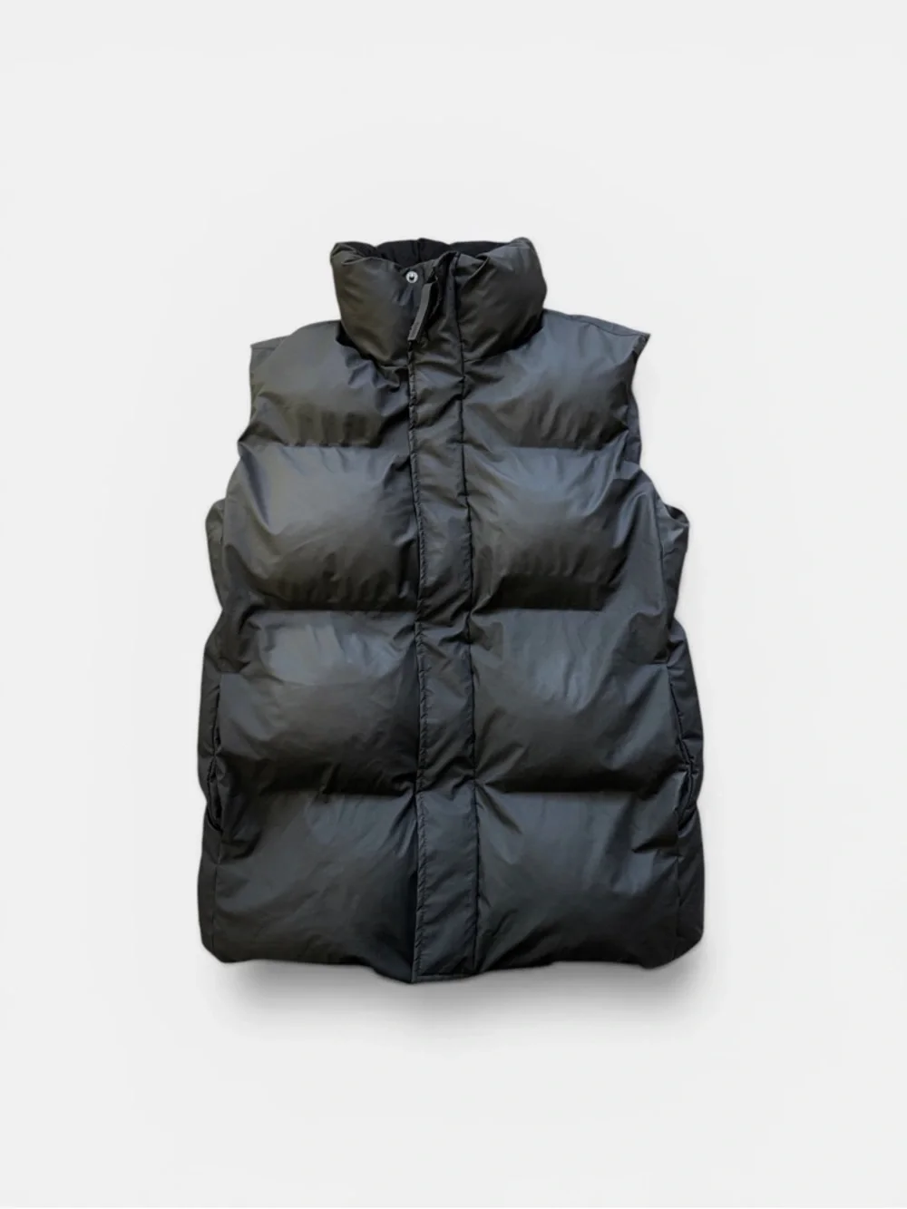 Rain unisex Black Puffer Vest with Hood - Casual Insulated Jacket